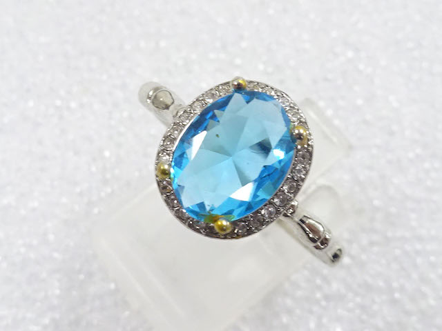 JAPANESE KIMONO / ANTIQUE COLORED STONE RING (SIZE 19)